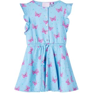 vidaXL Vestido infantil sin mangas con botones azul 116