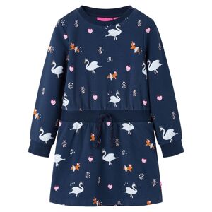 vidaXL Vestido infantil de manga larga azul marino 104