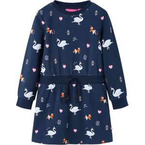 vidaXL Vestido infantil de manga larga azul marino 116