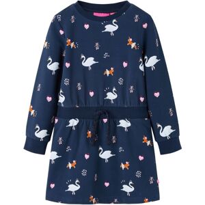 vidaXL Vestido infantil de manga larga azul marino 128