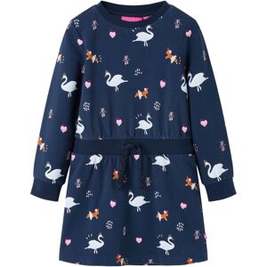 vidaXL Vestido infantil de manga larga azul marino 140