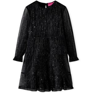 vidaXL Vestido infantil de manga larga negro 104