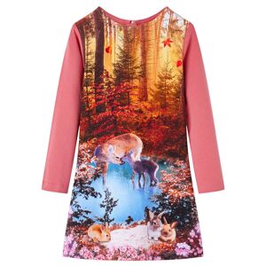 vidaXL Vestido infantil de manga larga rosa 92