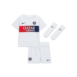 Nike - Conjunto Paris Saint-Germain Segunda Equipación 2023-2024 Bebé, Unisex, White-Midnight Navy, 9-12 meses