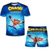 ULao Moda Ccrash Bandicoot Mobile Tees, conjuntos de ropa para bebés, niños y niñas, conjunto de ropa para niños, sudadera deportiva para niños, pantalones, trajes de 2 uds