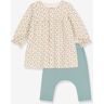 Vestido de tejido túbico y leggings para bebé - PETIT BATEAU beige