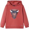 vidaXL Sudadera infantil con capucha rojo tostado 128