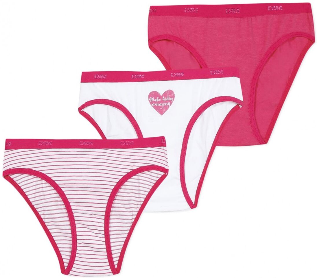 DIM. Pack 3 Culottes Niña DIM Les Pockets DO93G BONBON 04R FUXIA 4-5 Surtido 3 colores