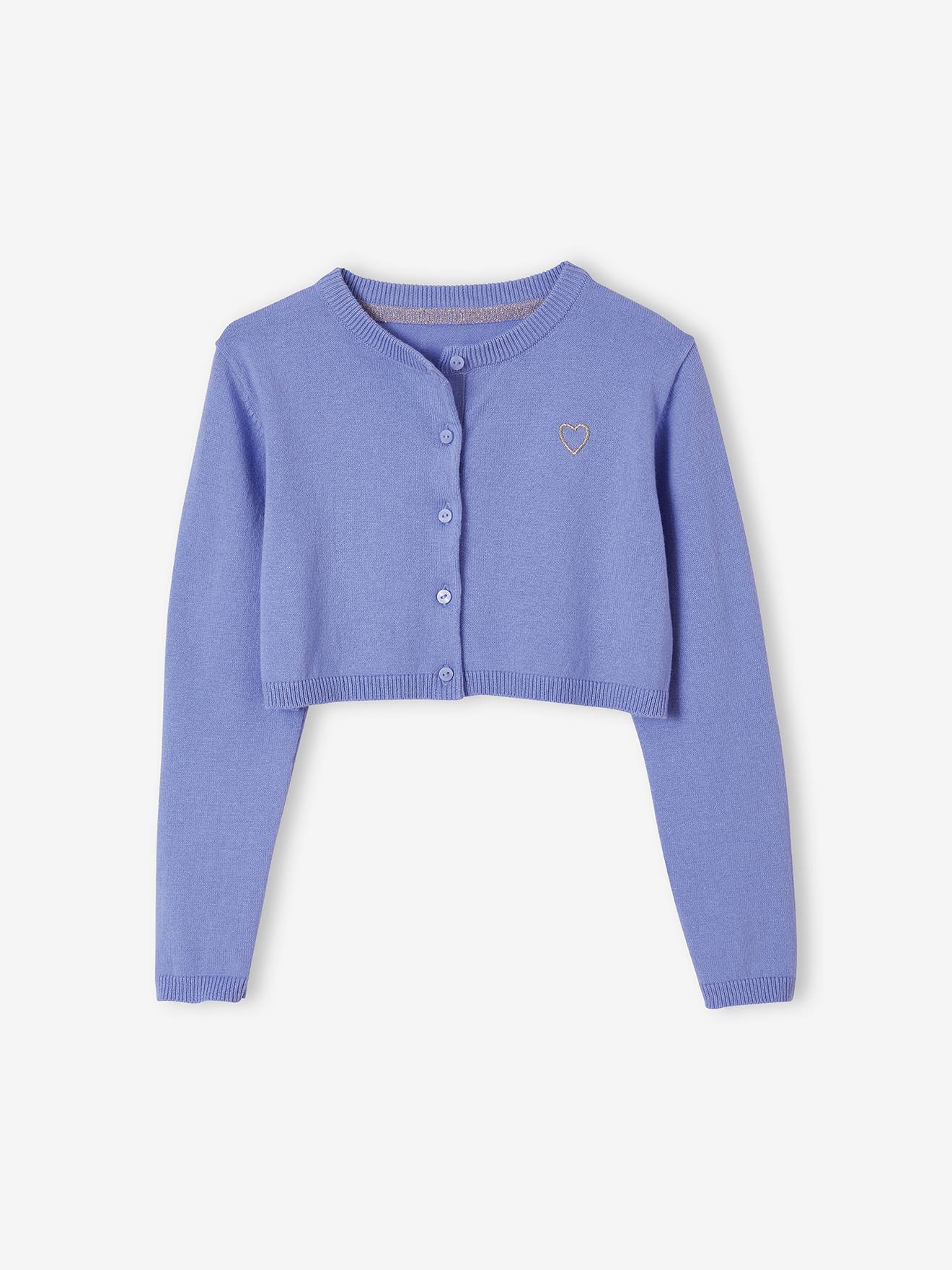 VERTBAUDET Chaqueta de punto bolero, para niña violeta medio liso