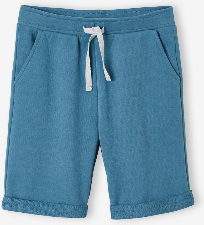 VERTBAUDET Bermudas niño de felpa azul medio liso con motivos