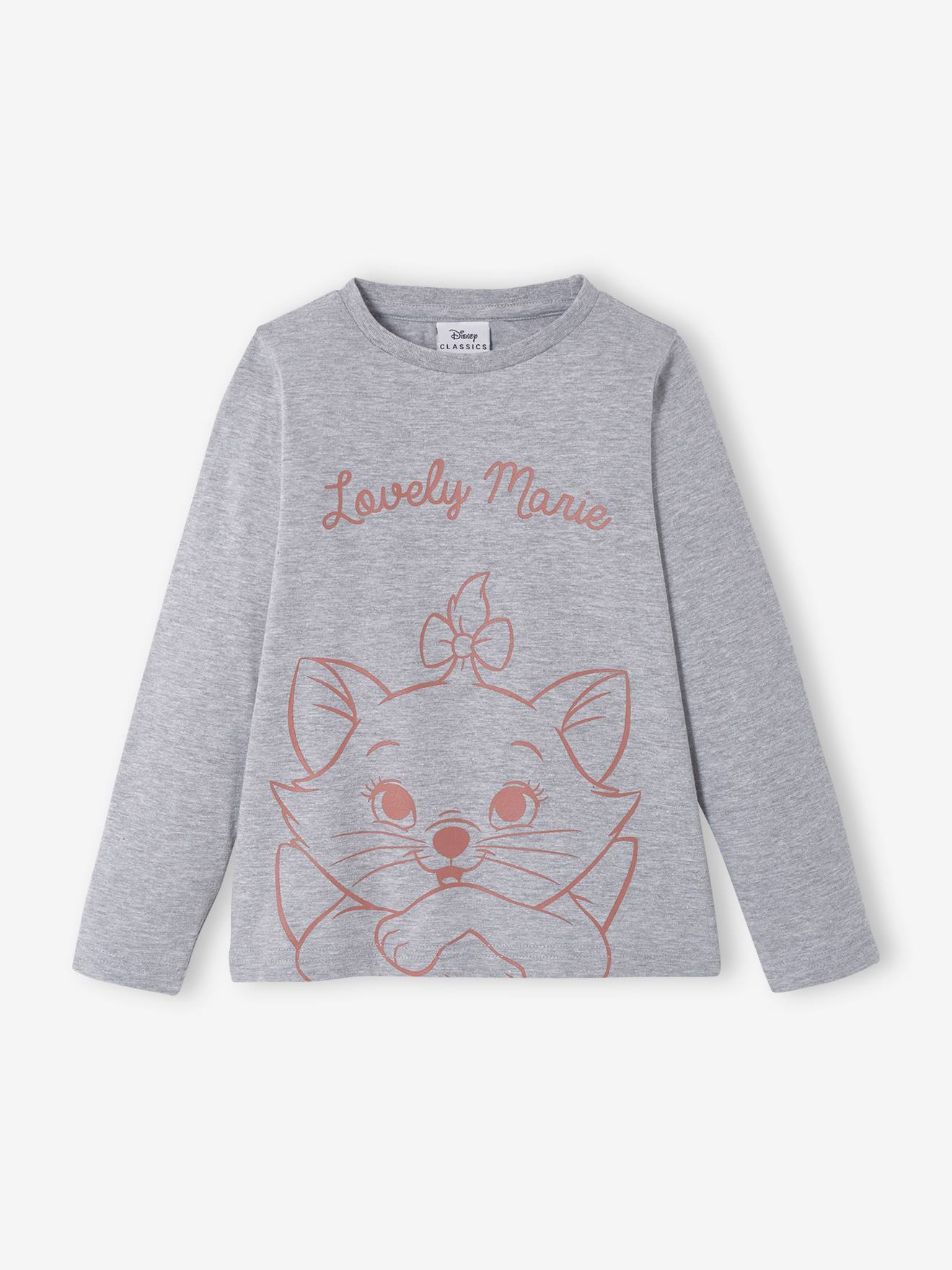 ANIMALES DE DISNEY Camiseta de manga larga Disney® Marie Los Aristogatos gris claro liso con motivos