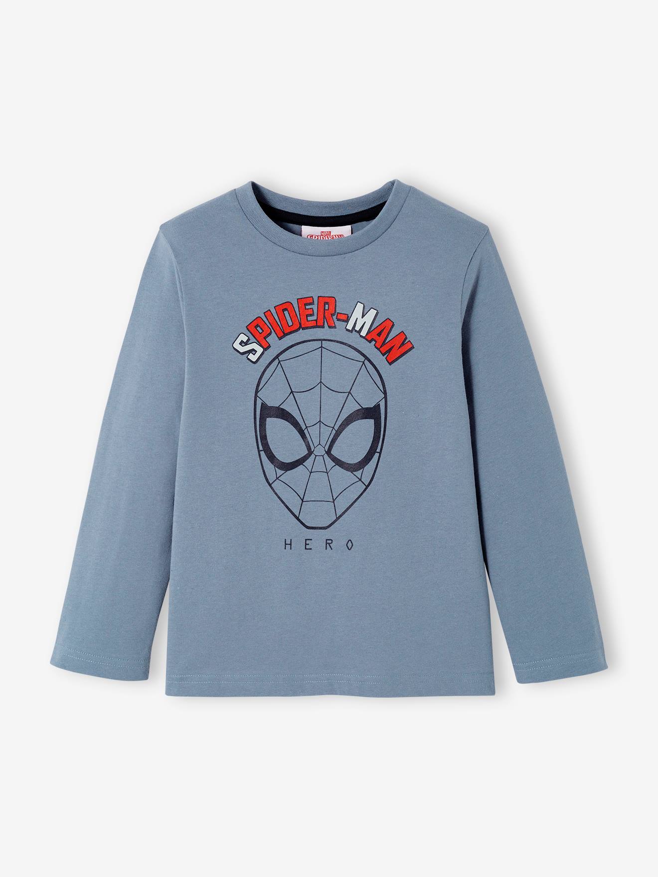 SPIDERMAN Camiseta de manga larga Spider-Man® azul claro liso con motivos