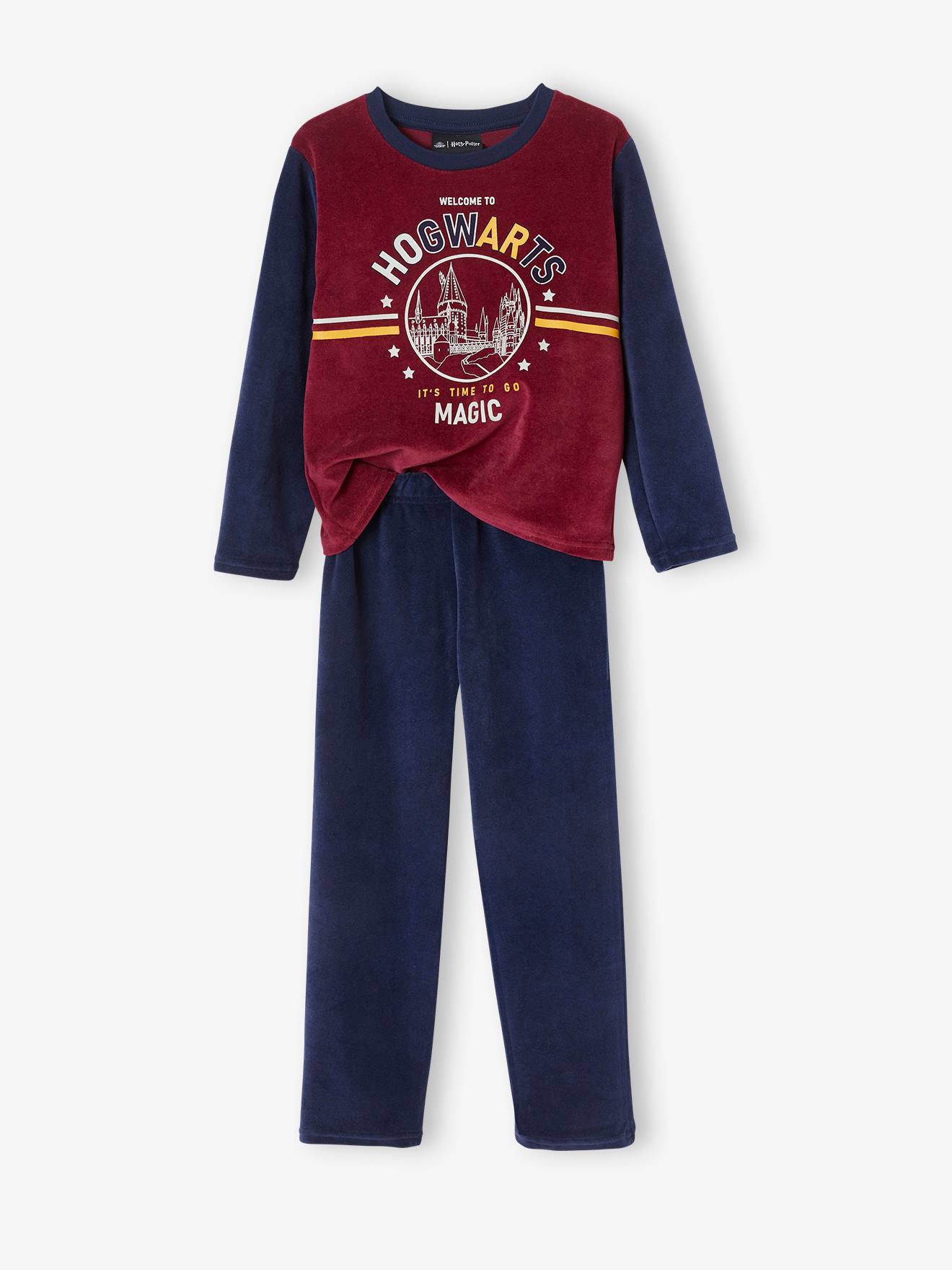 Pijama de terciopelo Harry Potter® azul oscuro liso con motivos