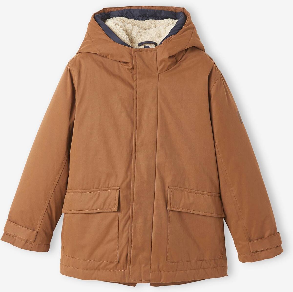 VERTBAUDET Parka 3 en 1 con cazadora desmontable, niño marron oscuro liso con motivos