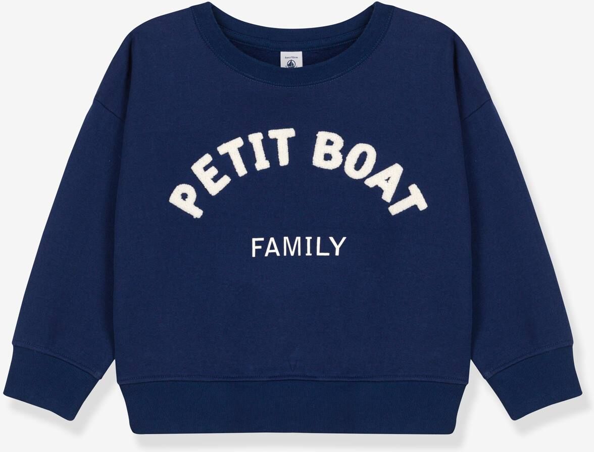 Sudadera de felpa infantil de algodón bio PETIT BATEAU azul