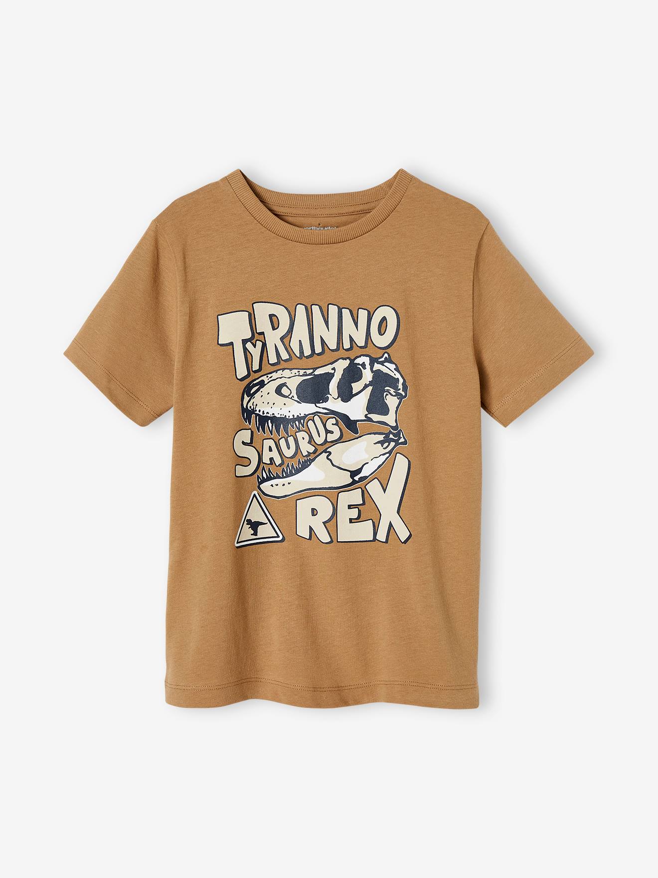 VERTBAUDET Camiseta con estampado de dinosaurio para niño beige