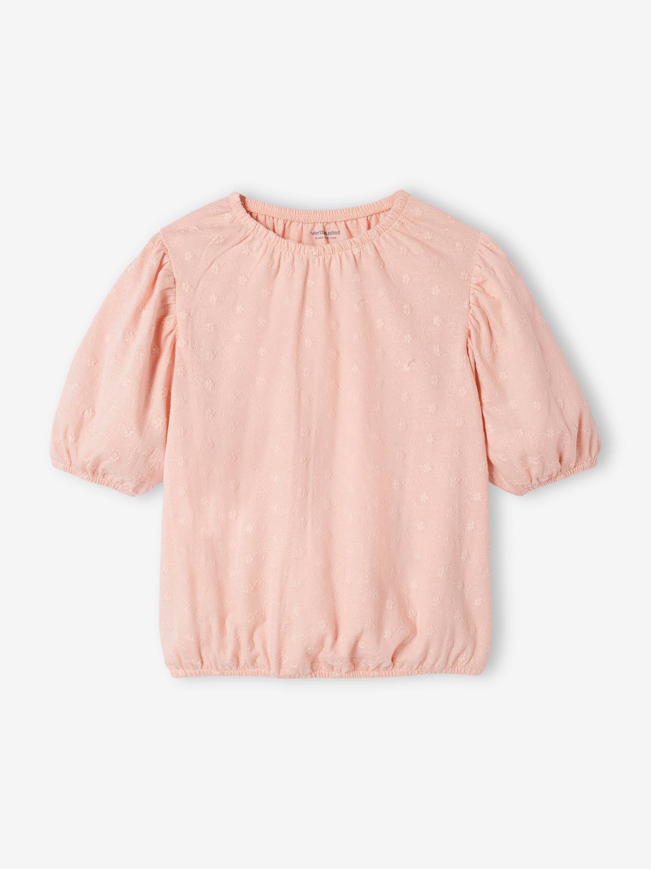 VERTBAUDET Blusa de punto calado para niña rosa rosa pálido