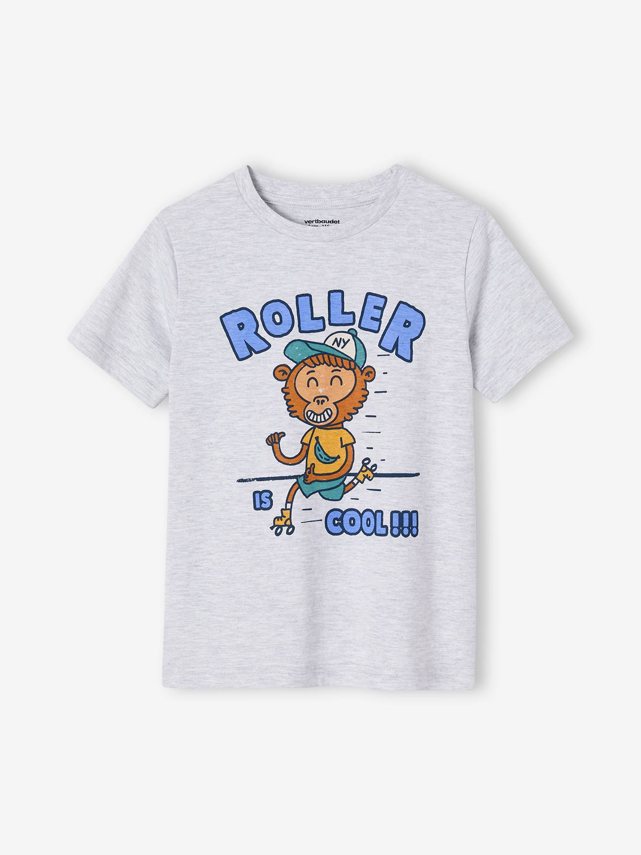 VERTBAUDET Camiseta con animal divertido para niño gris jaspeado