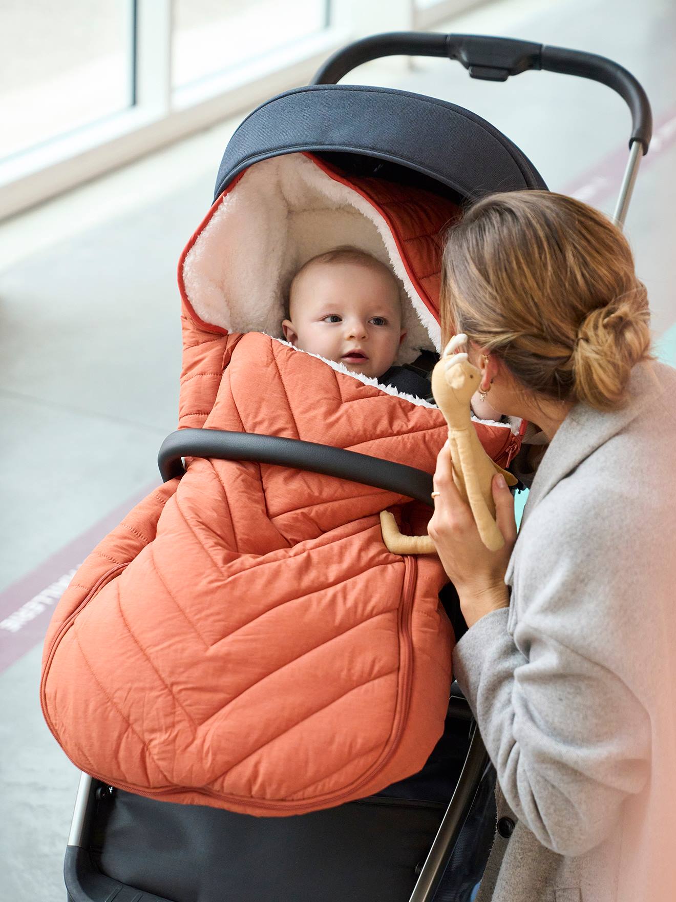 VERTBAUDET Saco chancelière estilo chaqueta acolchada cobre irisado