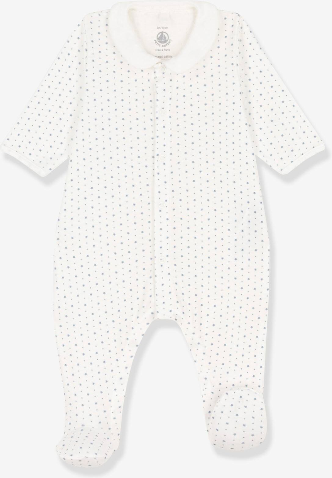 Pelele de algodón orgánico PETIT BATEAU blanco