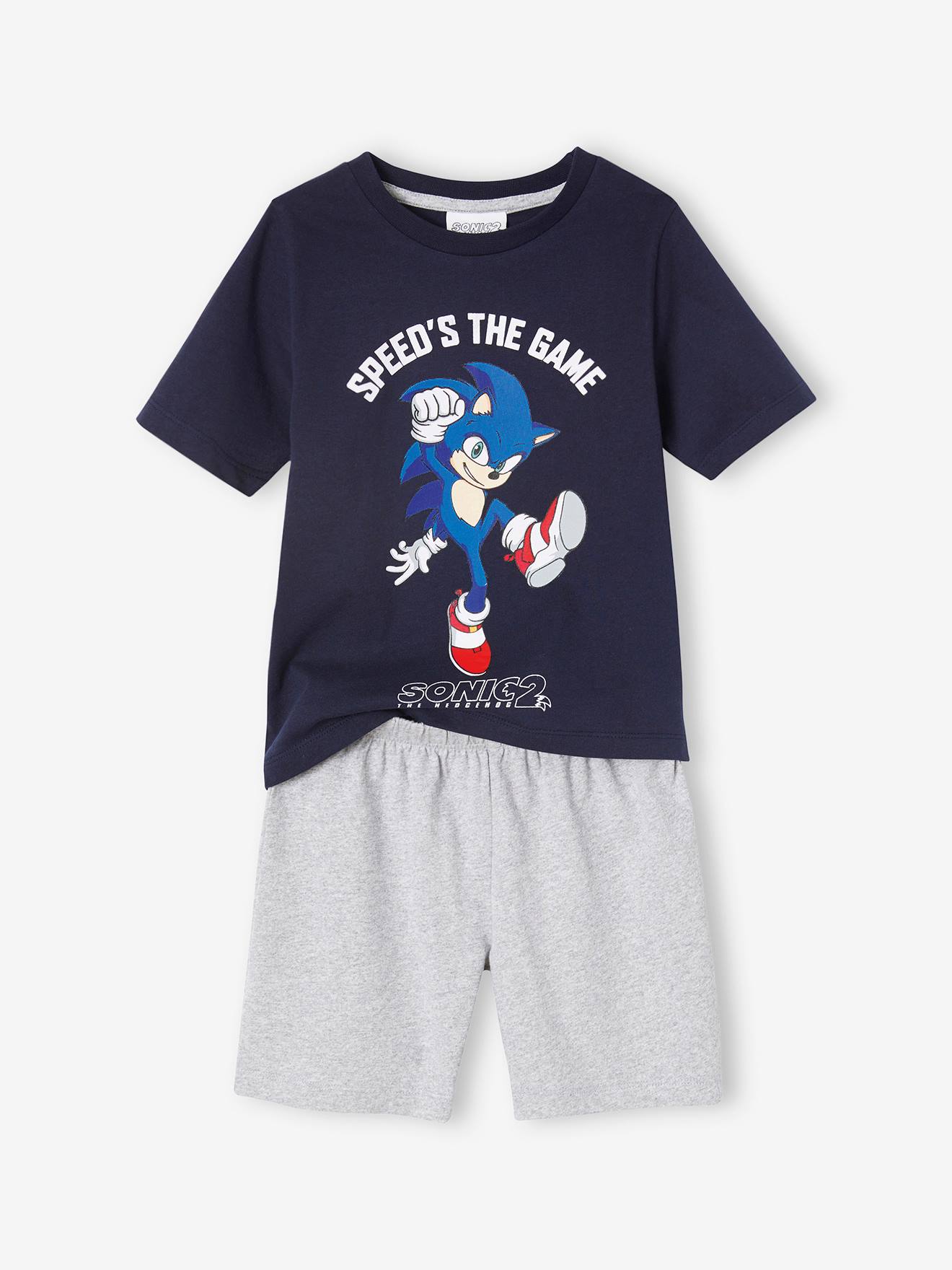 Pijama con short Sonic® para niño azul marino