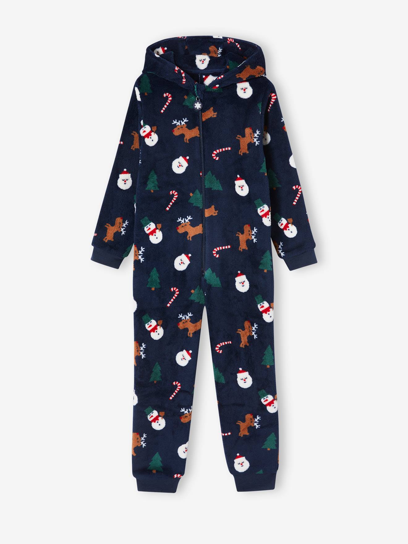 VERTBAUDET Mono pijama de Navidad para niño azul marino