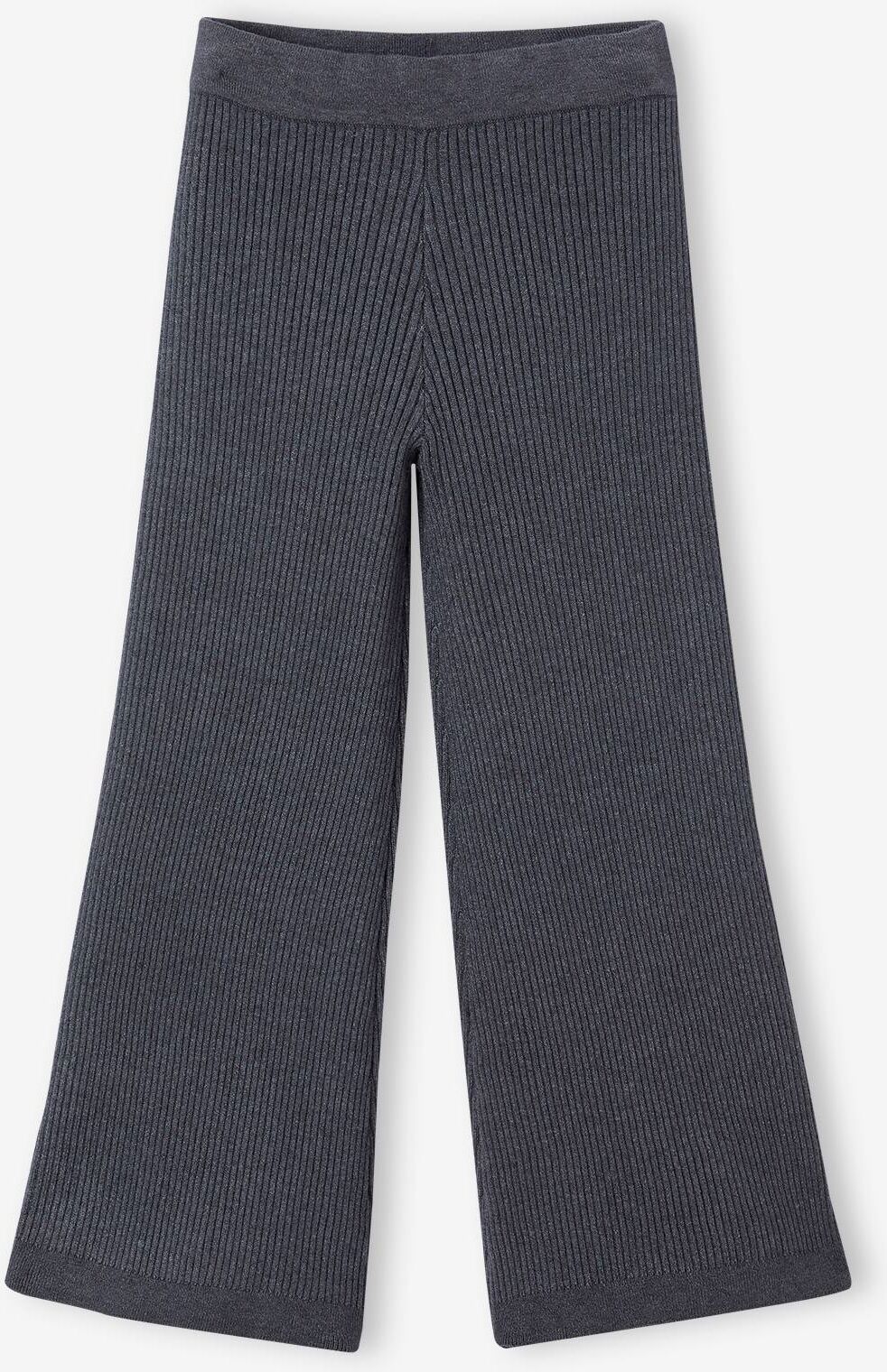 VERTBAUDET Pantalón ancho de punto tricot muy suave para niña gris oscuro