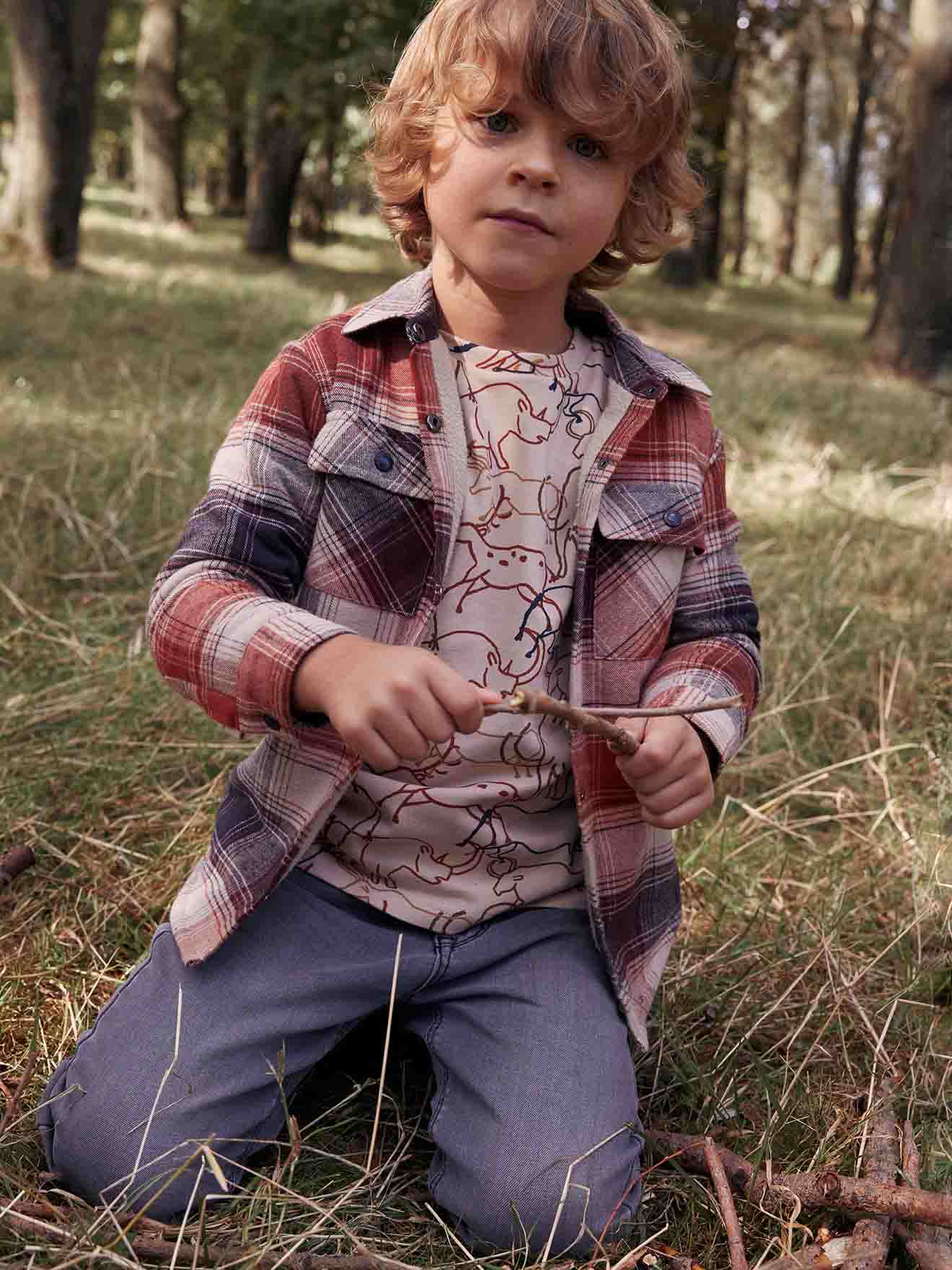 VERTBAUDET Camiseta prehistorigráfica para niño beige