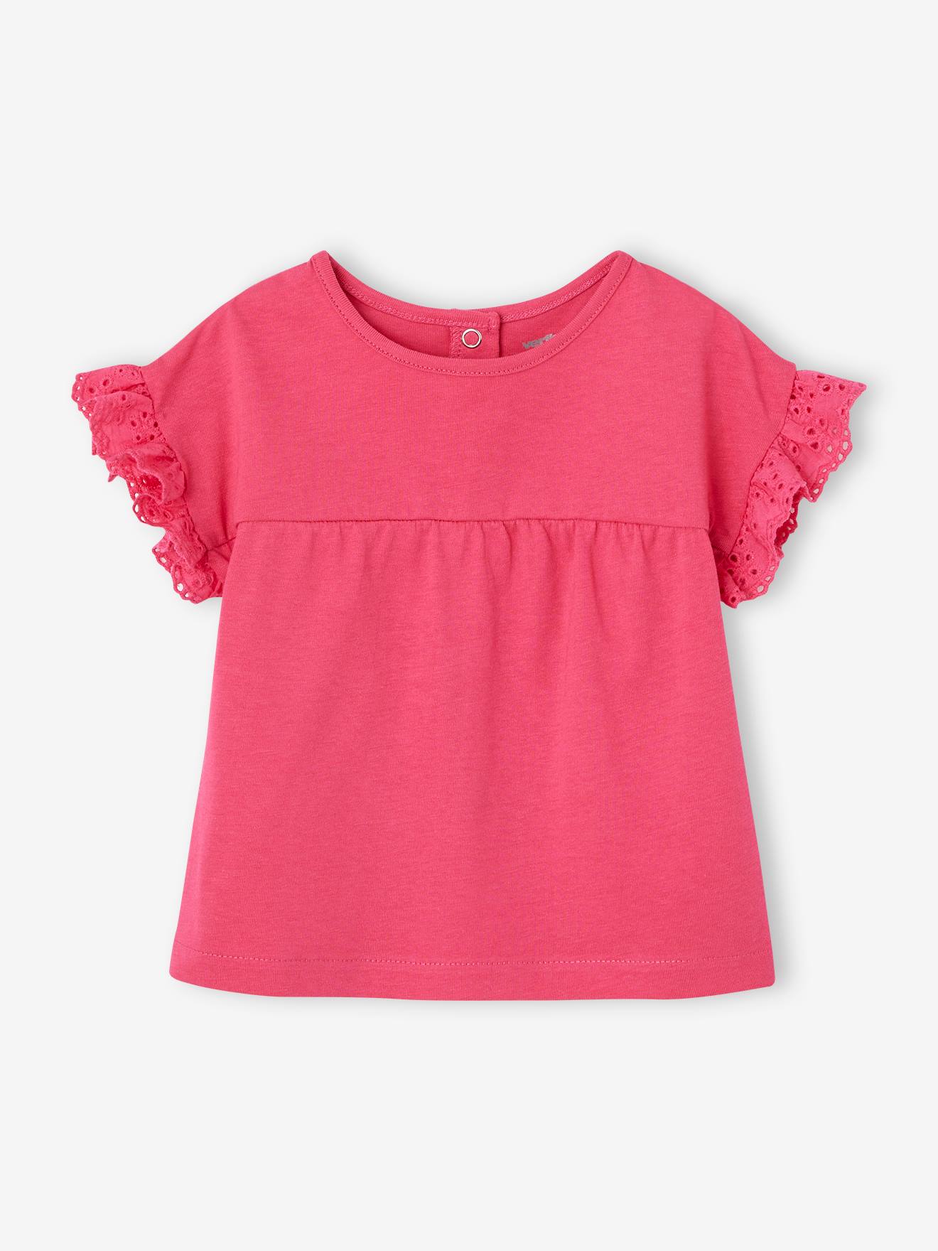 VERTBAUDET Camiseta personalizable de algodón orgánico para bebé fucsia