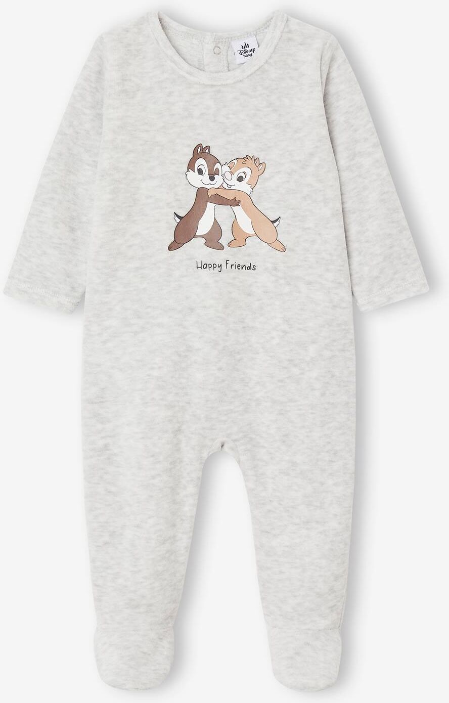 ANIMALES DE DISNEY Pijama para bebé Disney® Chip y Chop de terciopelo gris jaspeado