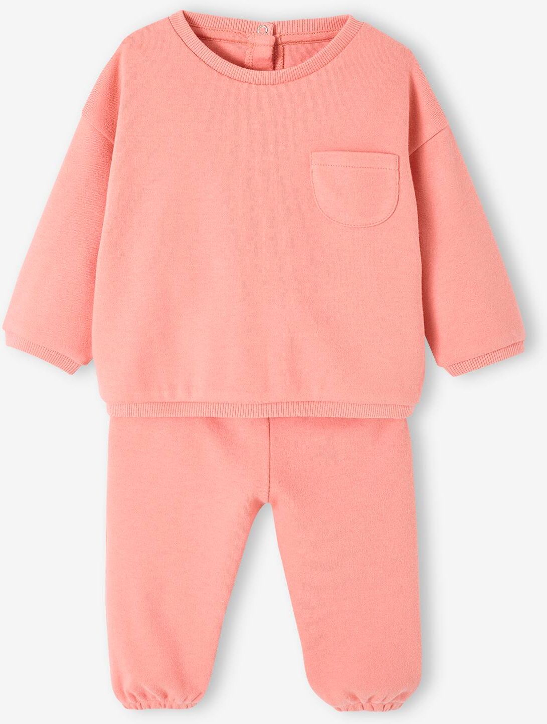 VERTBAUDET Conjunto de felpa para bebé: sudadera y pantalón árabe rosado