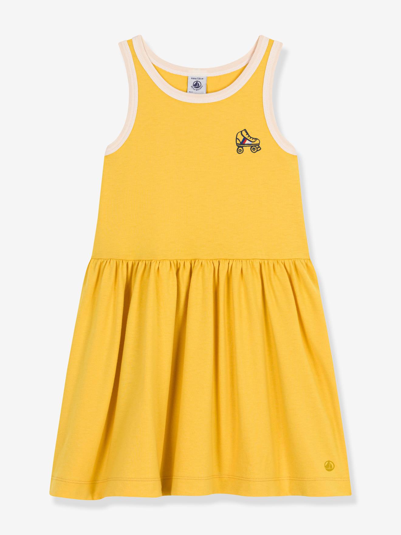 Vestido sin mangas PETIT BATEAU amarillo