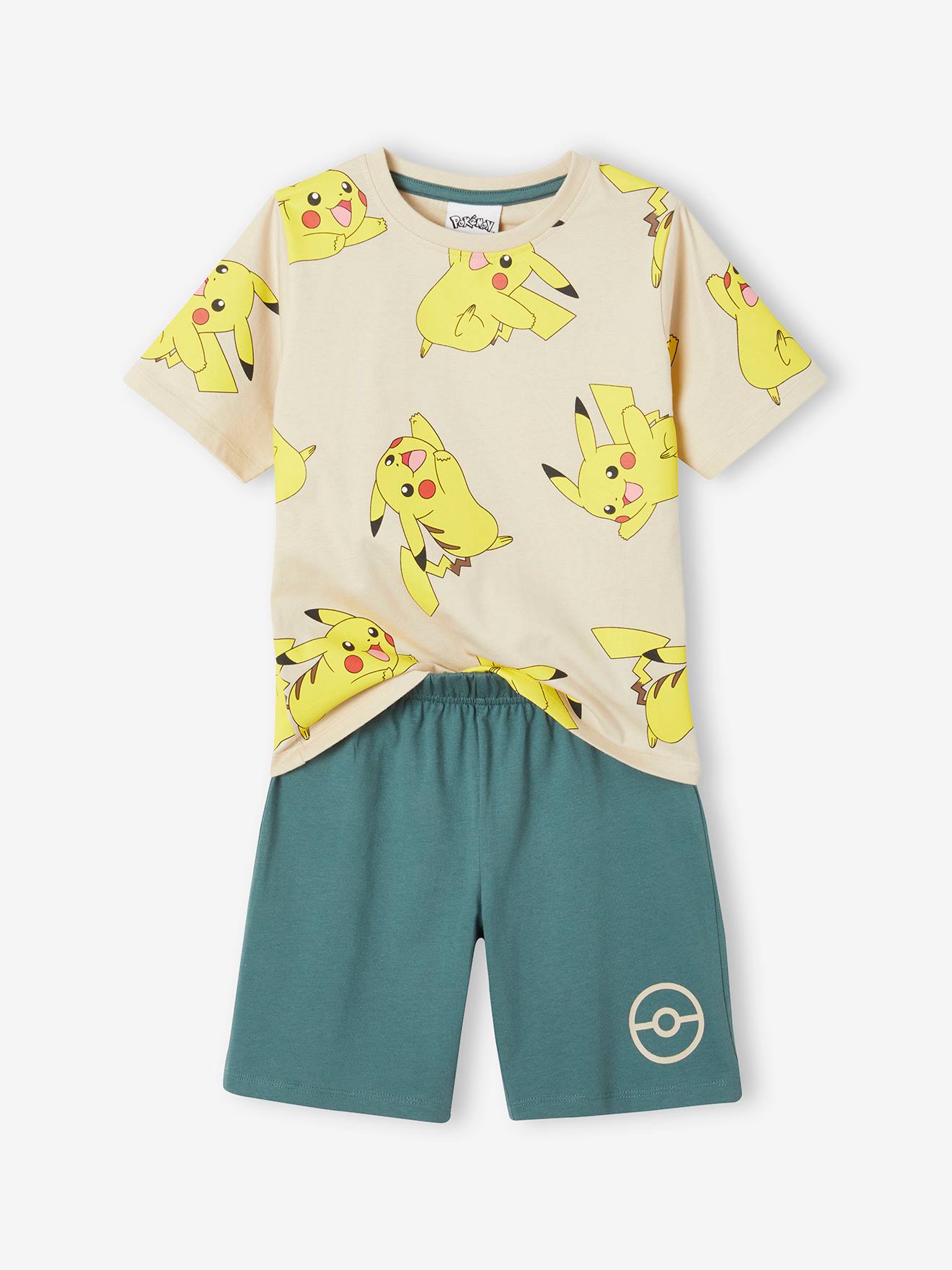Pijama con short bicolor de Pokémon® para niño verde esmeralda