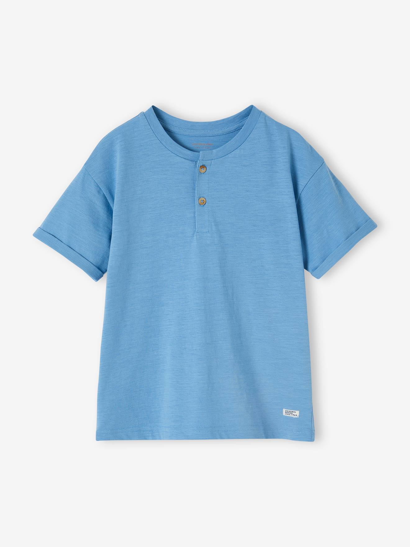 VERTBAUDET Camiseta tunecina Basics niño azul azur