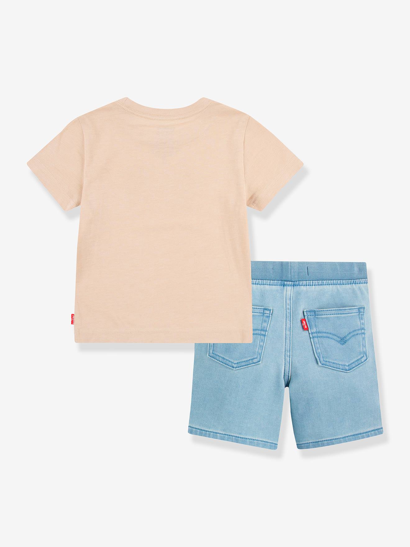 LEVIS KID'S Conjunto camiseta + short LVB Solid Full Zip Hoodie Levi's® para bebé beige
