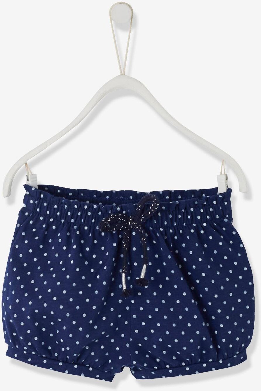 VERTBAUDET Short para bebé niña de punto azul oscuro estampado