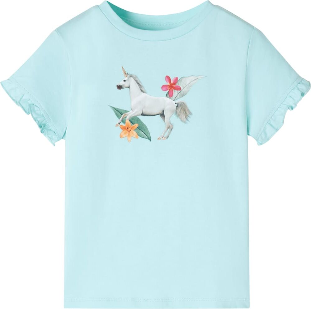 vidaXL Camiseta infantil de manga corta verde agua 116