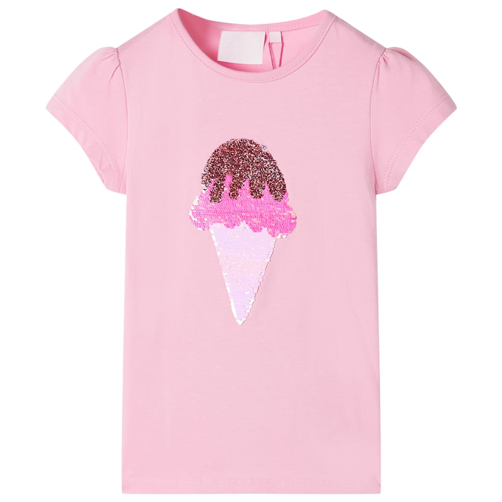 vidaXL Camiseta infantil rosa chillón 128