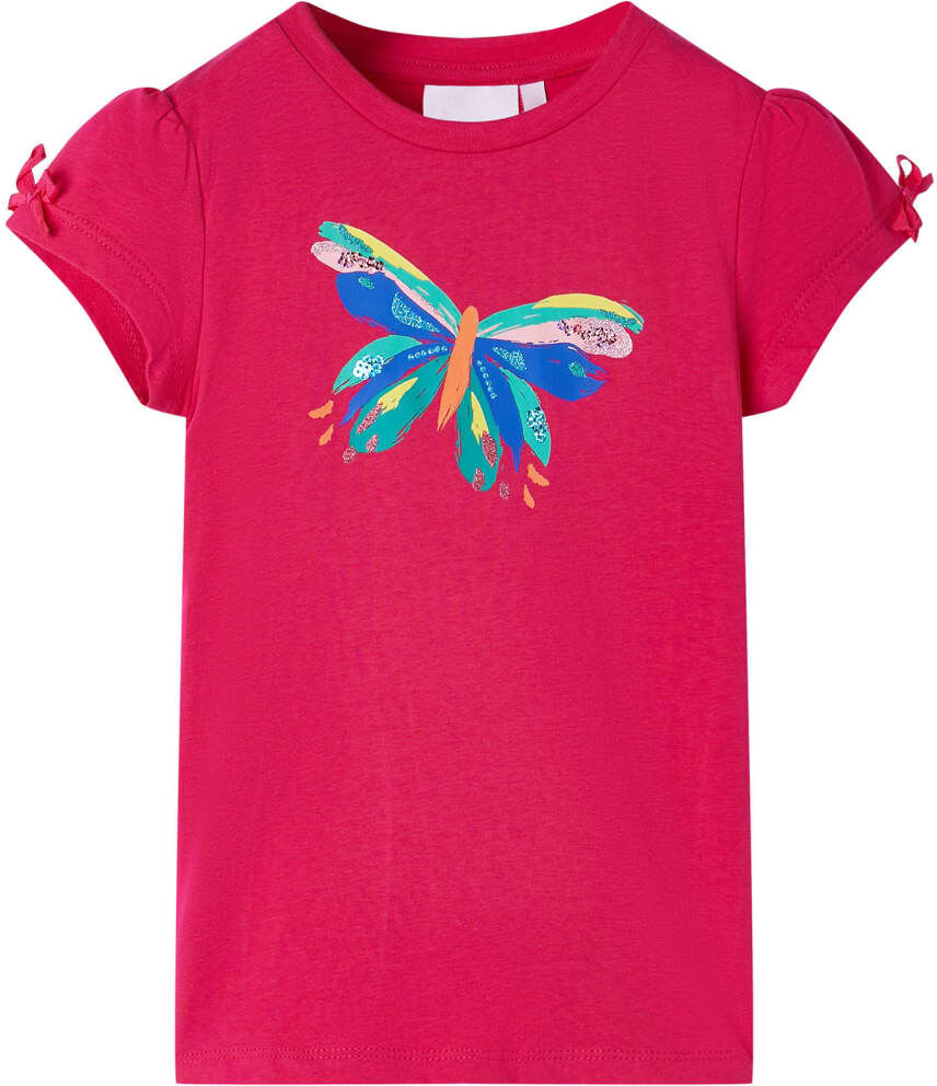 vidaXL Camiseta infantil rosa chillón 128