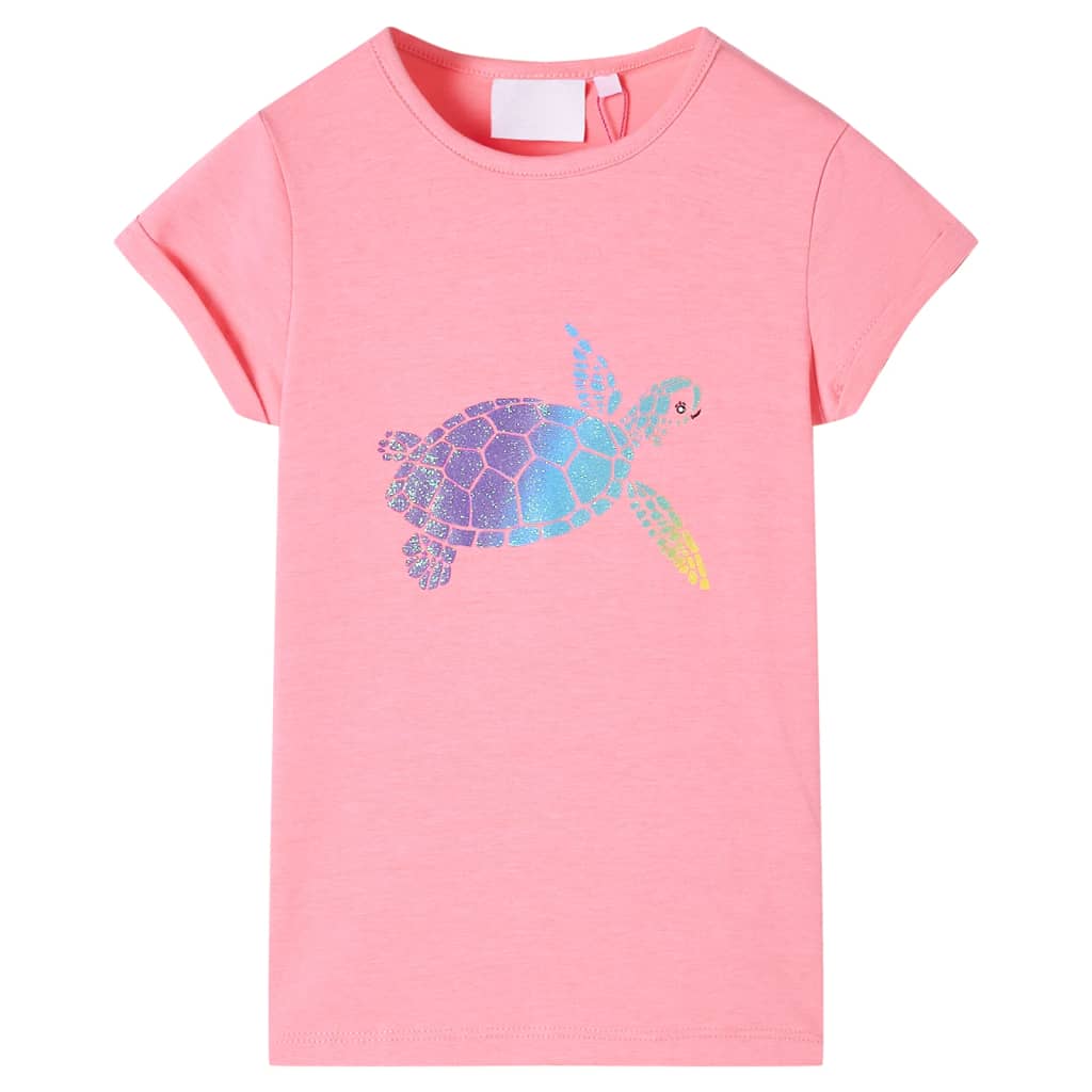 vidaXL Camiseta infantil rosa chillón 128