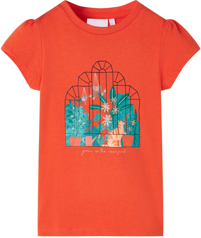 vidaXL Camiseta infantil naranja oscuro 128