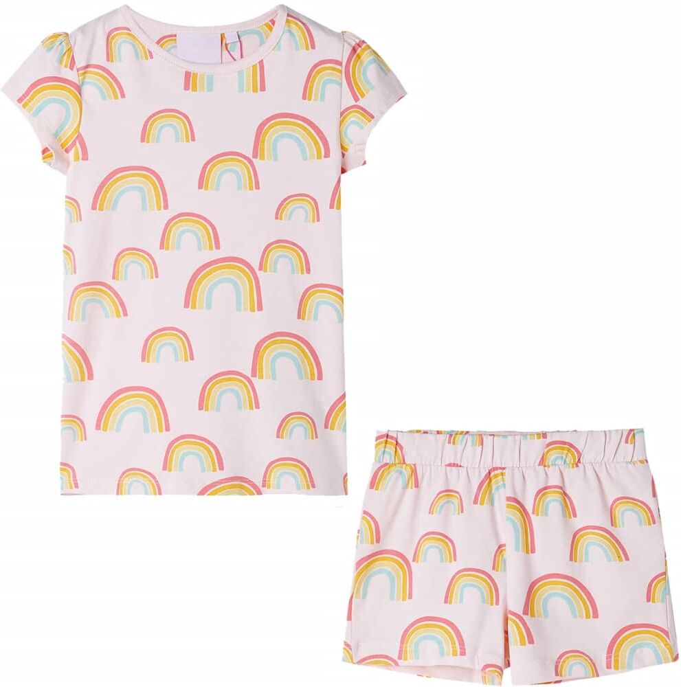 vidaXL Pijama infantil de manga corta rosa suave 104