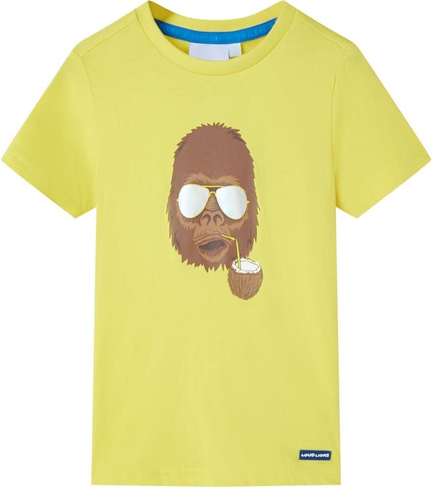 vidaXL Camiseta de manga corta infantil amarillo 116