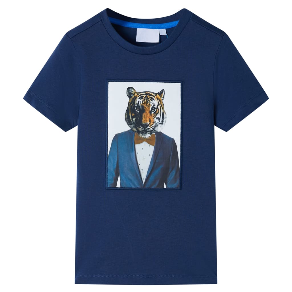 vidaXL Camiseta infantil de manga corta azul oscuro 92