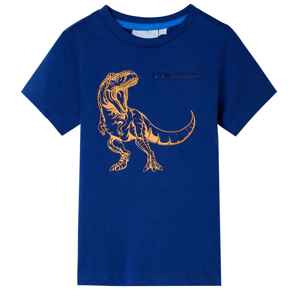 vidaXL Camiseta infantil de manga corta azul oscuro 140