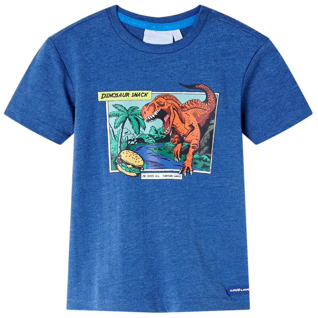 vidaXL Camiseta infantil azul oscuro mélange 116