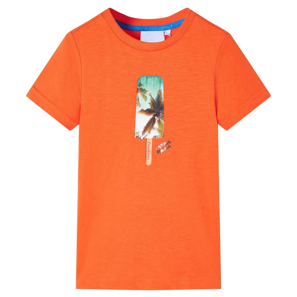 vidaXL Camiseta infantil naranja oscuro 128