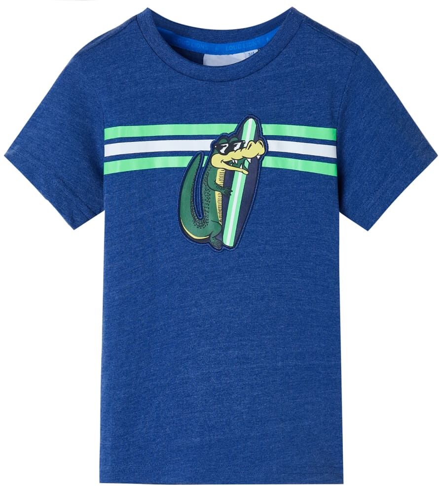 vidaXL Camiseta infantil azul oscuro mélange 128