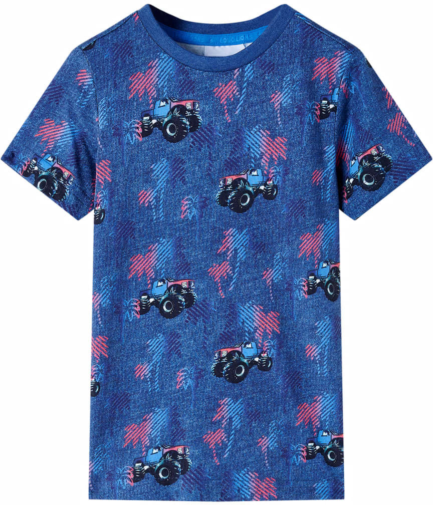 vidaXL Camiseta infantil azul oscuro mélange 116