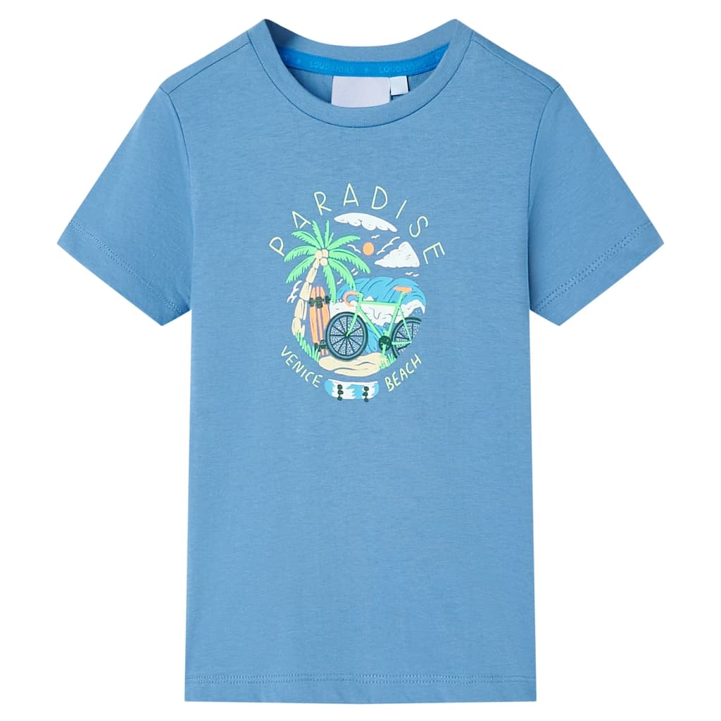 vidaXL Camiseta infantil azul medio 116